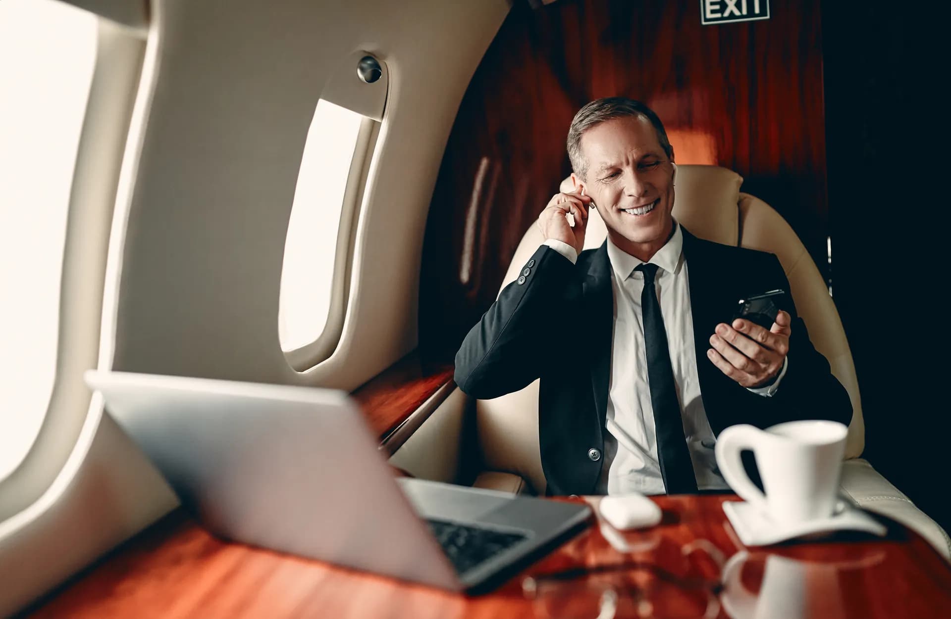 Executive travel — private jet interior