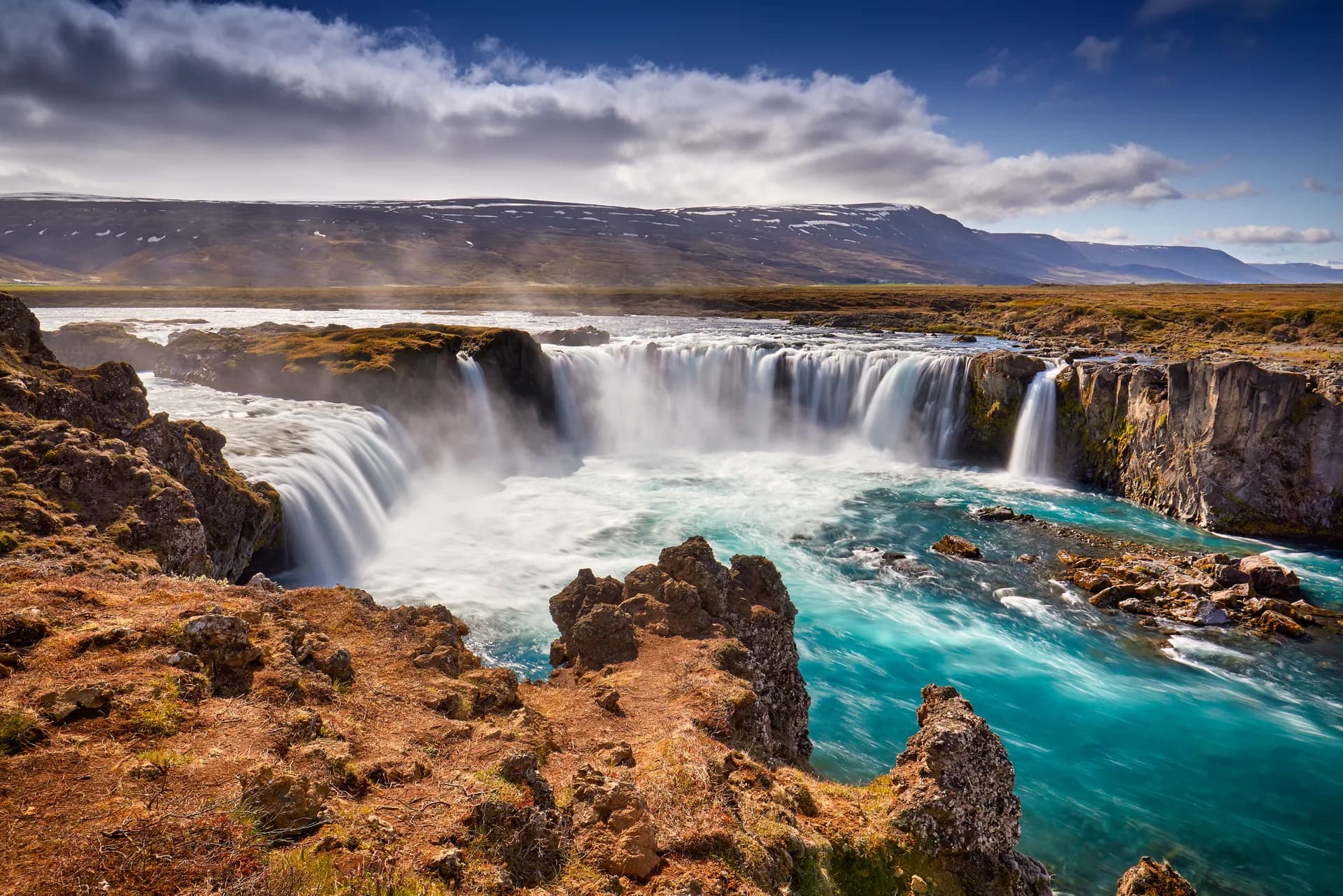 Goðafoss waterfall near Akureyri in the Icelandic highlands