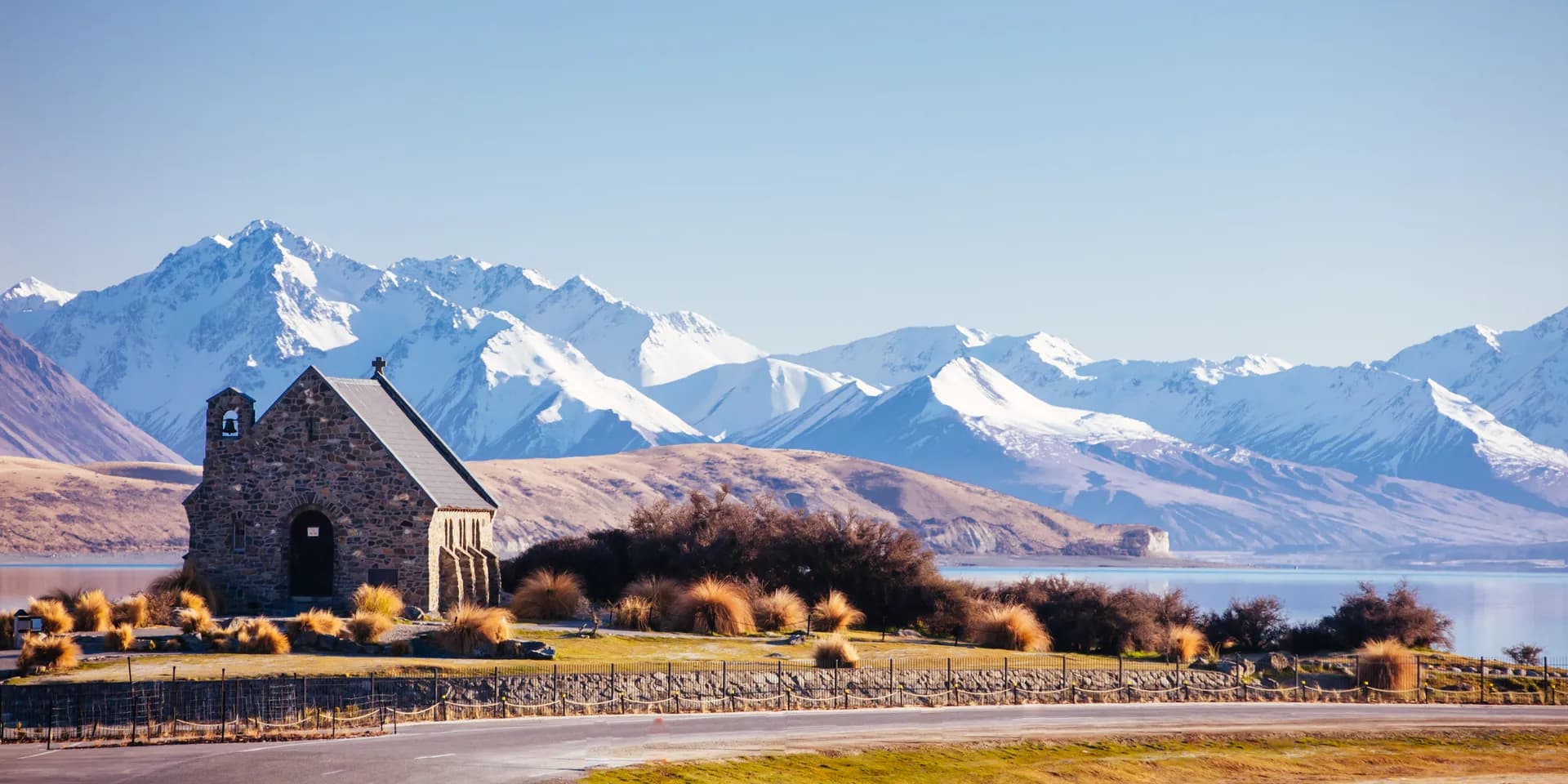 Church of the Good Shepherd at sunrise, Lake Tekapo